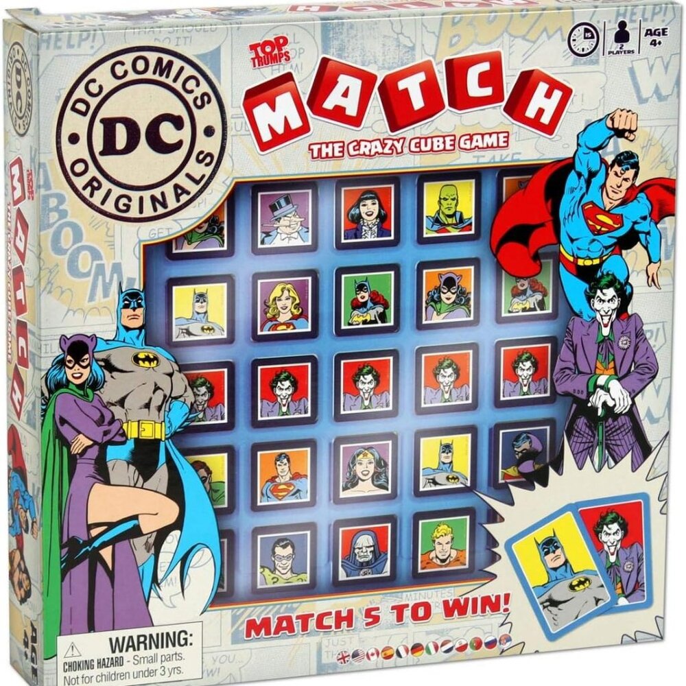 NIB DC Superheroes Top Trumps Match Board Game